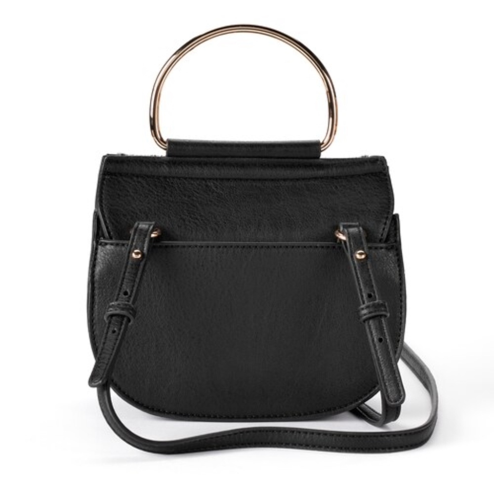 LC LAUREN CONRAD Delice Shadow Blue Fuzzy Faux Fur Flap Crossbody Bag | Bohemian - Picture 4 of 6